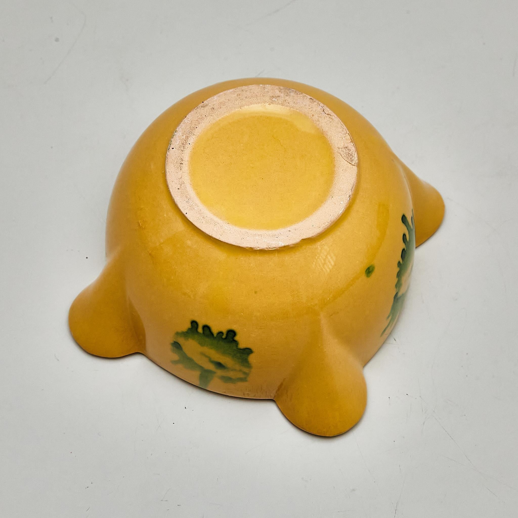 Fin du 20e siècle Mortier traditionnel espagnol en céramique jaune, vers 1970 en vente