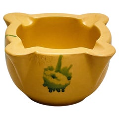 Traditional Spanish Yellow Ceramic Mortar, circa 1970