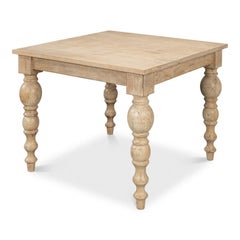 Traditional Square Dining and Game Table in Warm Sienna