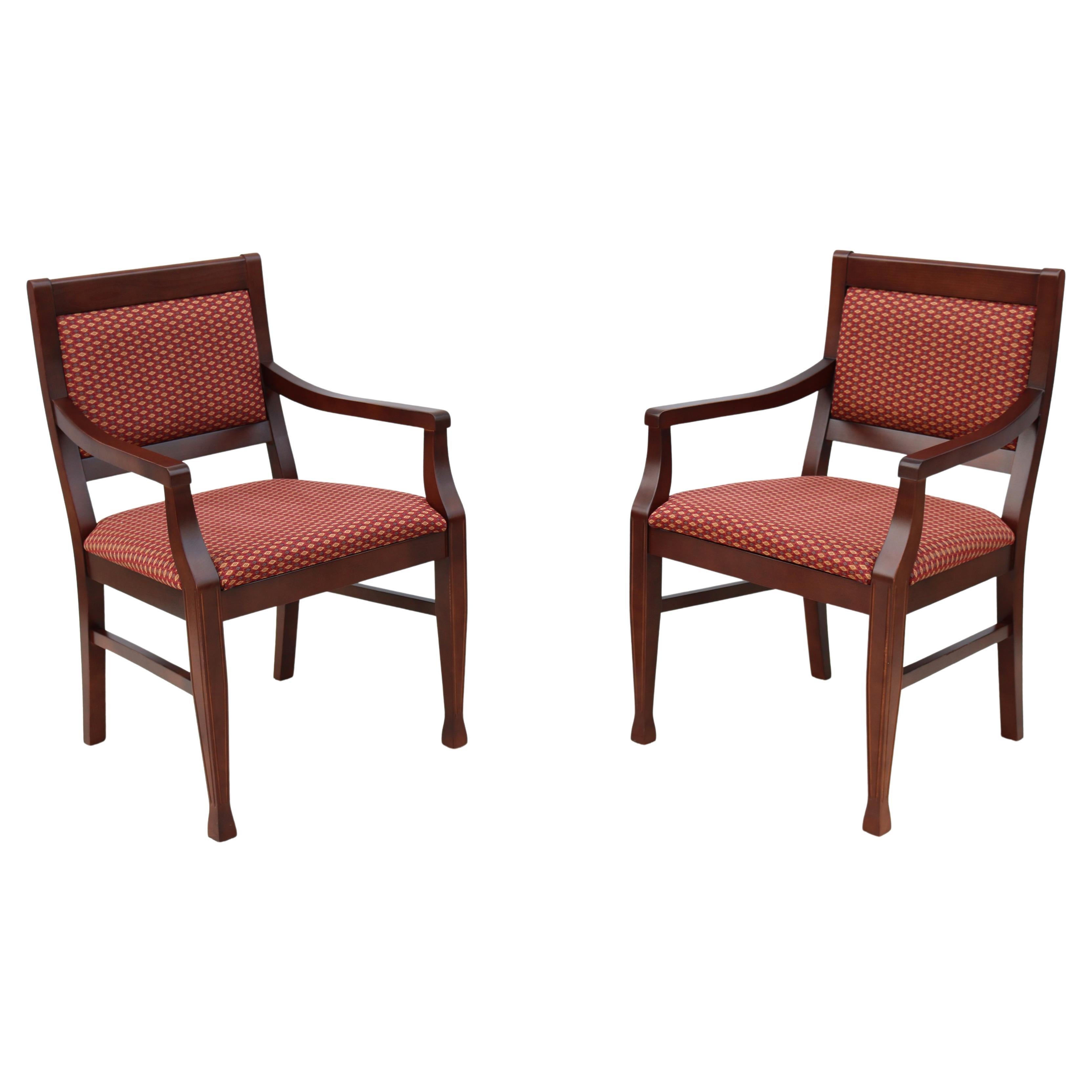 Traditional Steelcase Topaz European Beech Wood Guest or Dining Chairs, a Pair
