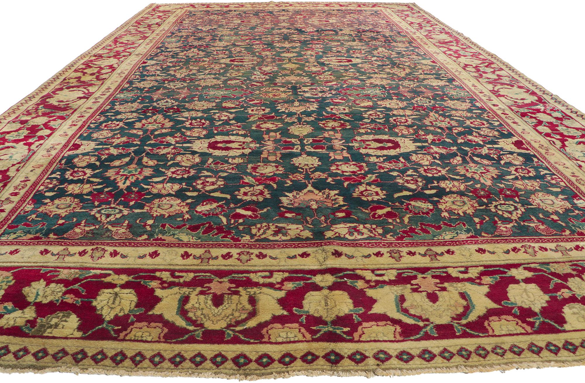 Tapis d'Inde antique Agra de style traditionnel Bon état - En vente à Dallas, TX