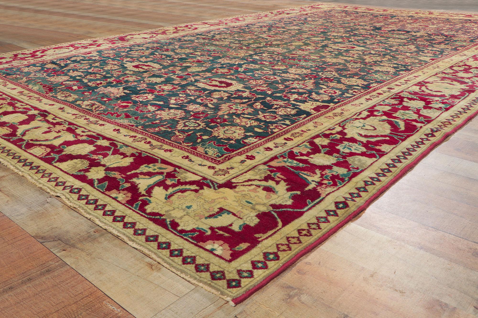 Indian Traditional Style Antique India Agra Rug For Sale