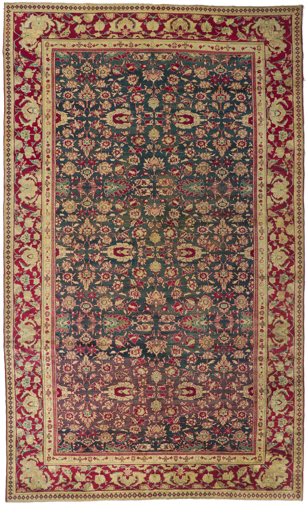 20th Century Traditional Style Antique India Agra Rug For Sale