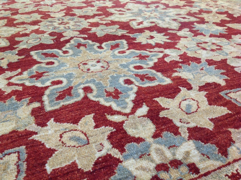 Traditional Style Area Rug with Red and Blue For Sale at 1stDibs