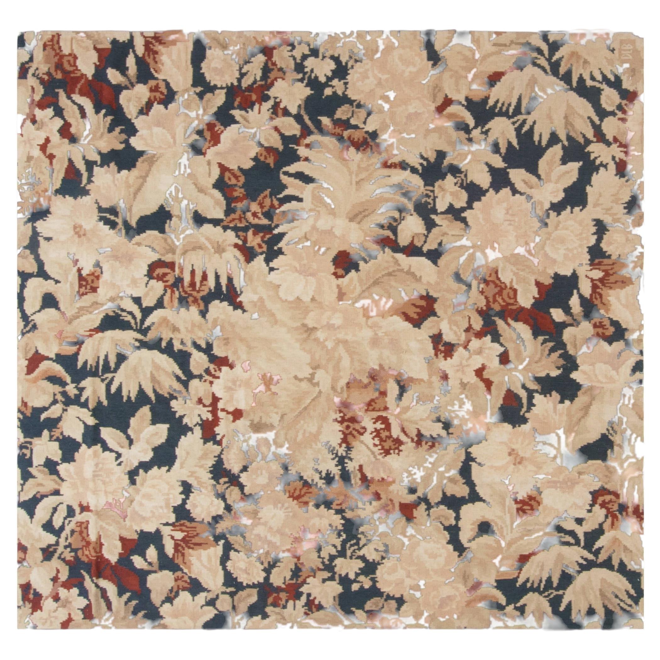Traditional-Style Flatweave Warm Tan Carpet "Noctiflora" by Doris Leslie Blau