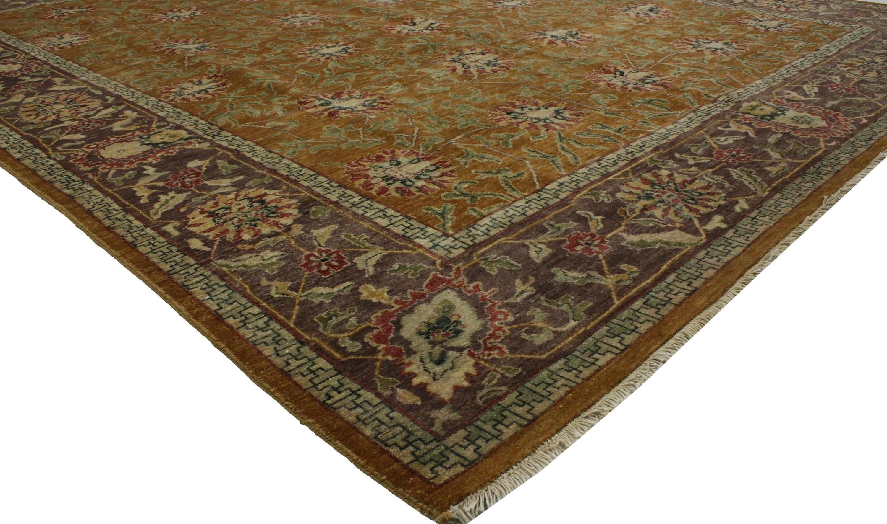 Modern New Contemporary Indian Area Rug with Rustic Arts and Crafts Style