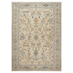 Weicher, beiger Teppich im traditionellen Sultanabad-Stil „Eden Mist“ von Doris Leslie Blau