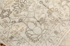 Traditional-Style Tabriz Pale Sand Silk Carpet "Aquafleur" by Doris Leslie Blau