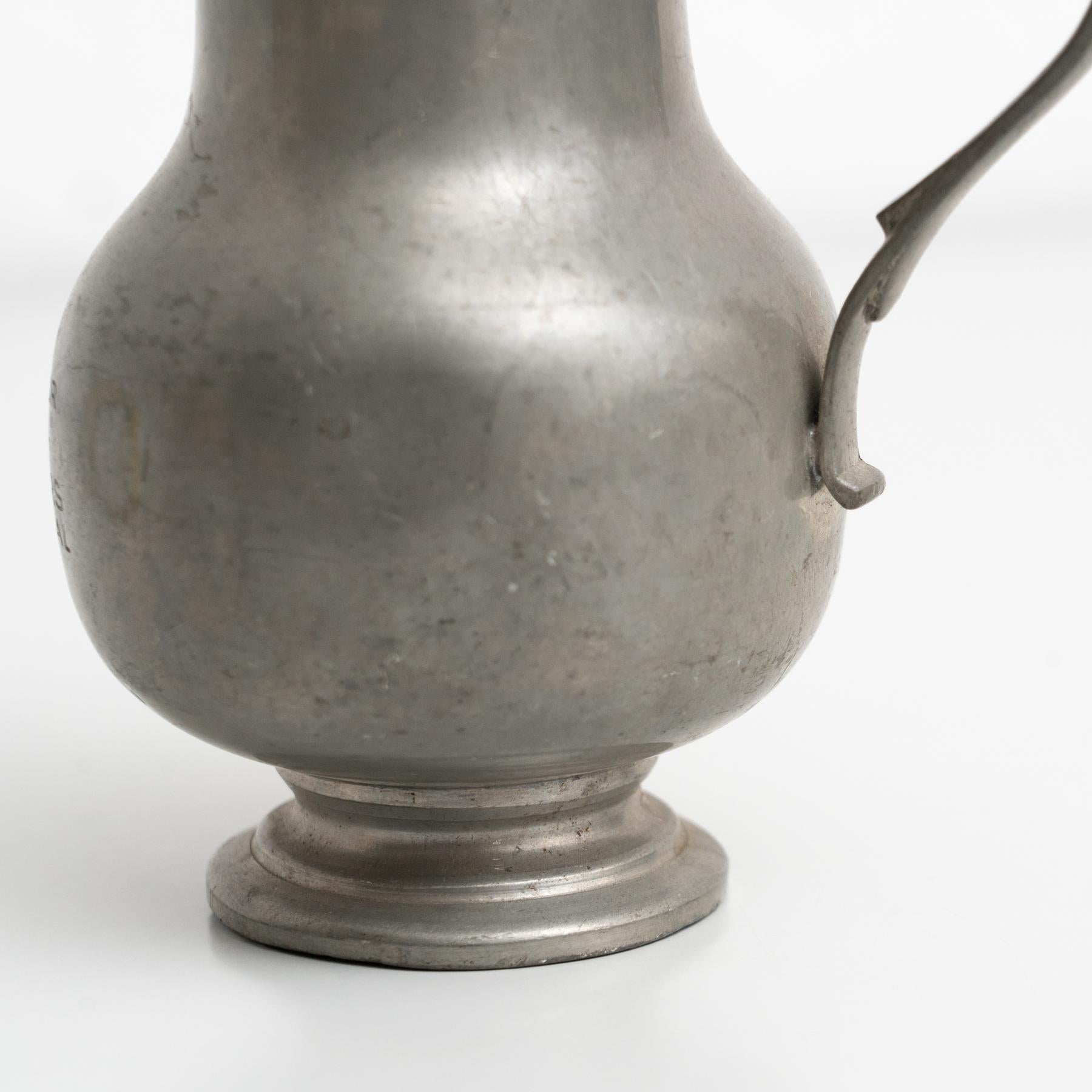 Traditional Swiss Vintage Metal Stamped Commemorative Jug, circa 1970 For Sale 8