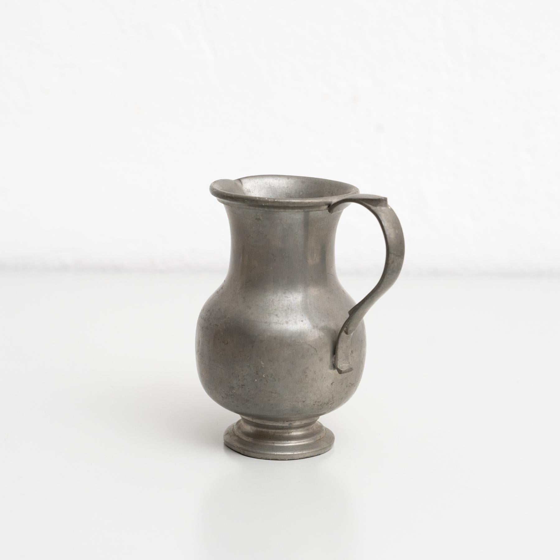 Traditional Swiss Vintage Metal Stamped Commemorative Jug, circa 1970 For Sale 1