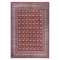 Traditional Tabriz Hand Knotted Floral Wool Red Area Rug 8' 3" x 11' 9"
