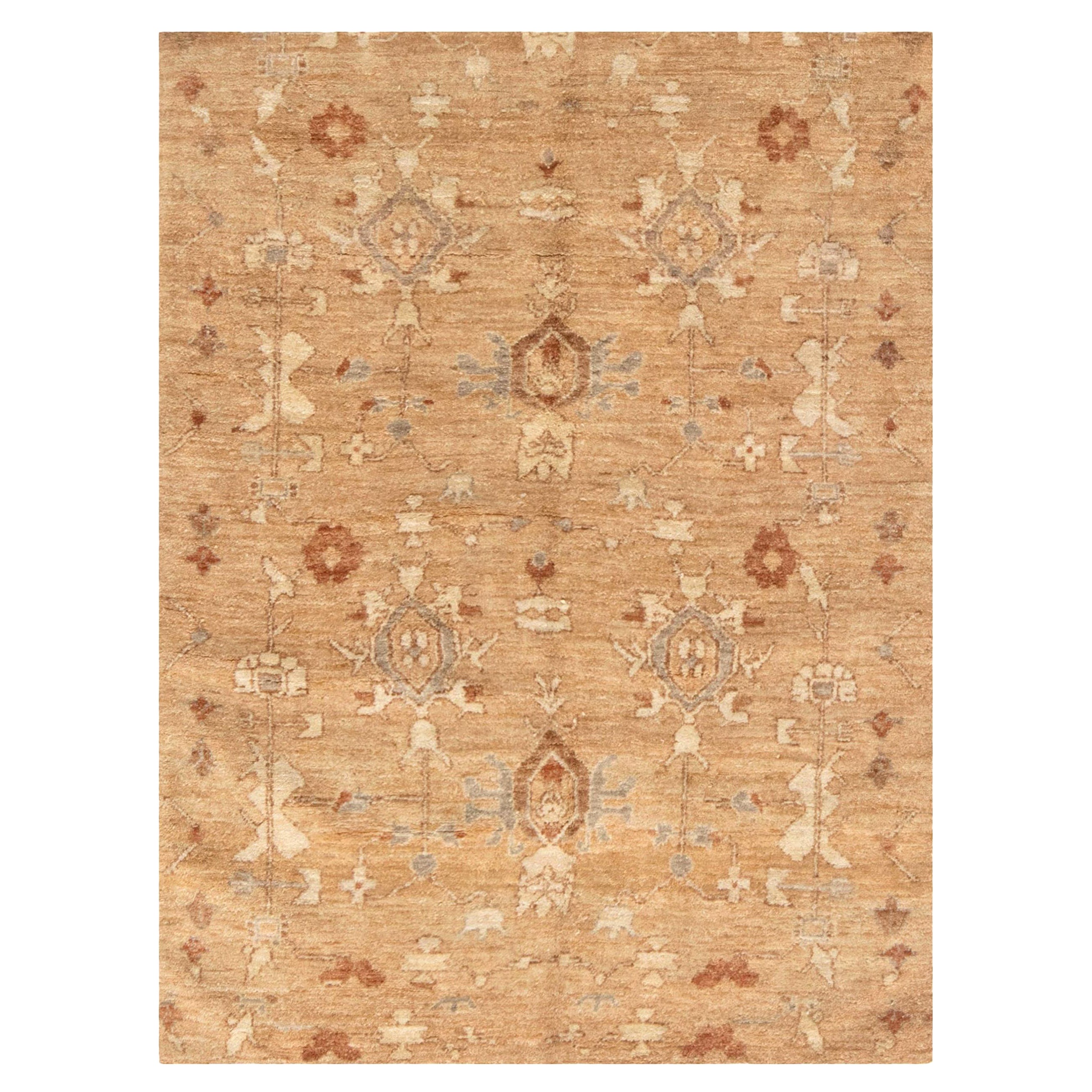 Traditional Tabriz Inspired Beige 'Fragment' Rug by Doris Leslie Blau