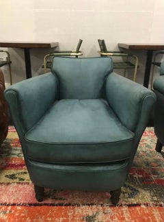 Fauteuil club traditionnel en cuir Teal