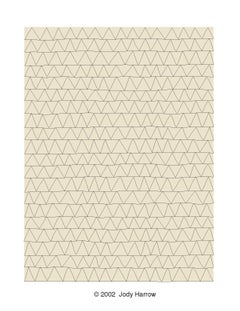 Taupe Line Drawing 'Traditional Tri' Handwoven Wool Rug by Groundplans