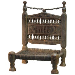 Traditional Tribal Chair of the Swat Valley, Northern Pakistan, 19th Century