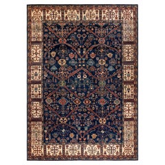 Traditional Tribal Hand Knotted Wool Blue Area Rug