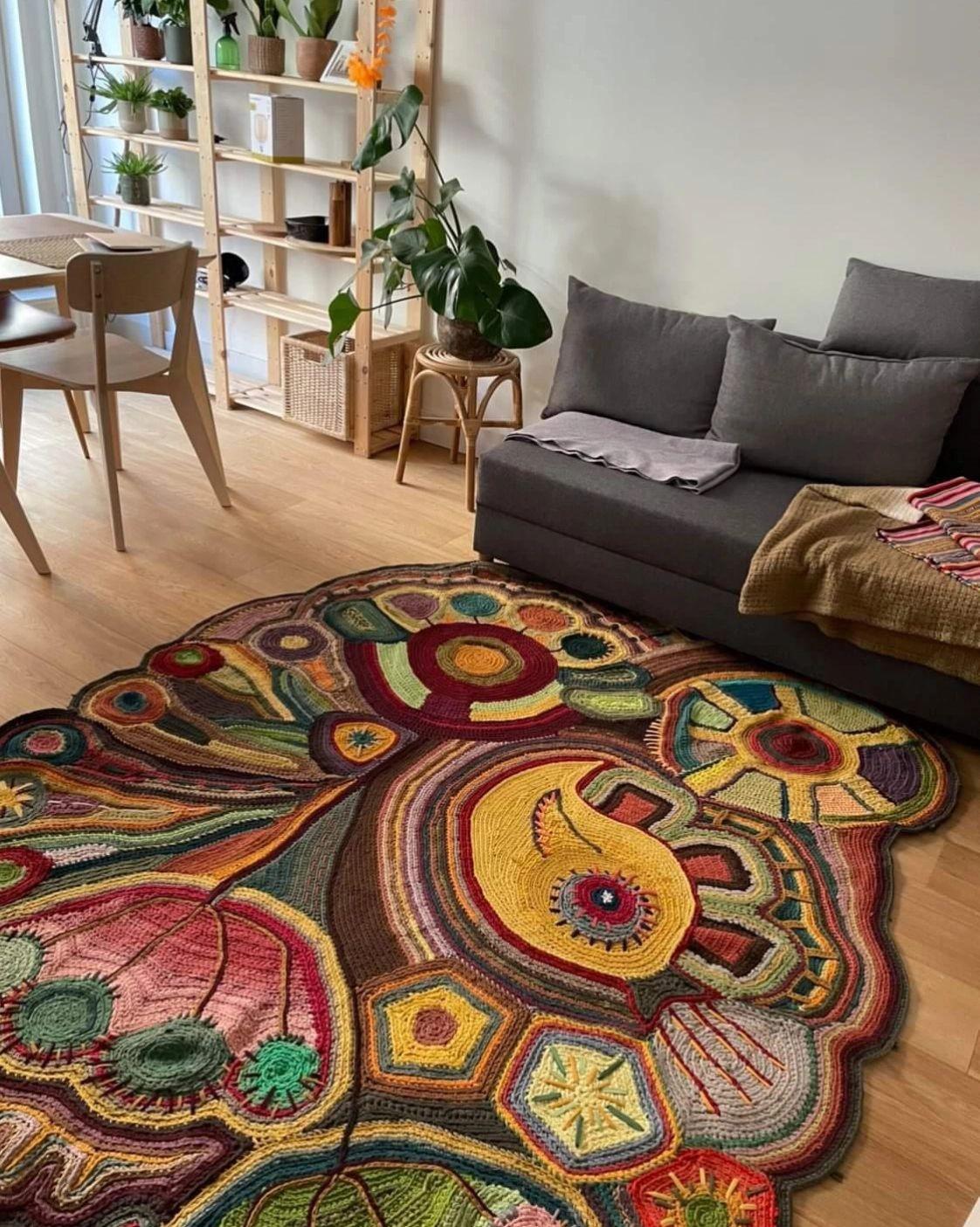 Folk Art Traditional Tribal Hand Knotted Wool Brown Area Rug For Sale