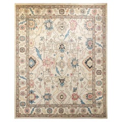 Traditional Tribal Hand Knotted Wool Ivory Area Rug