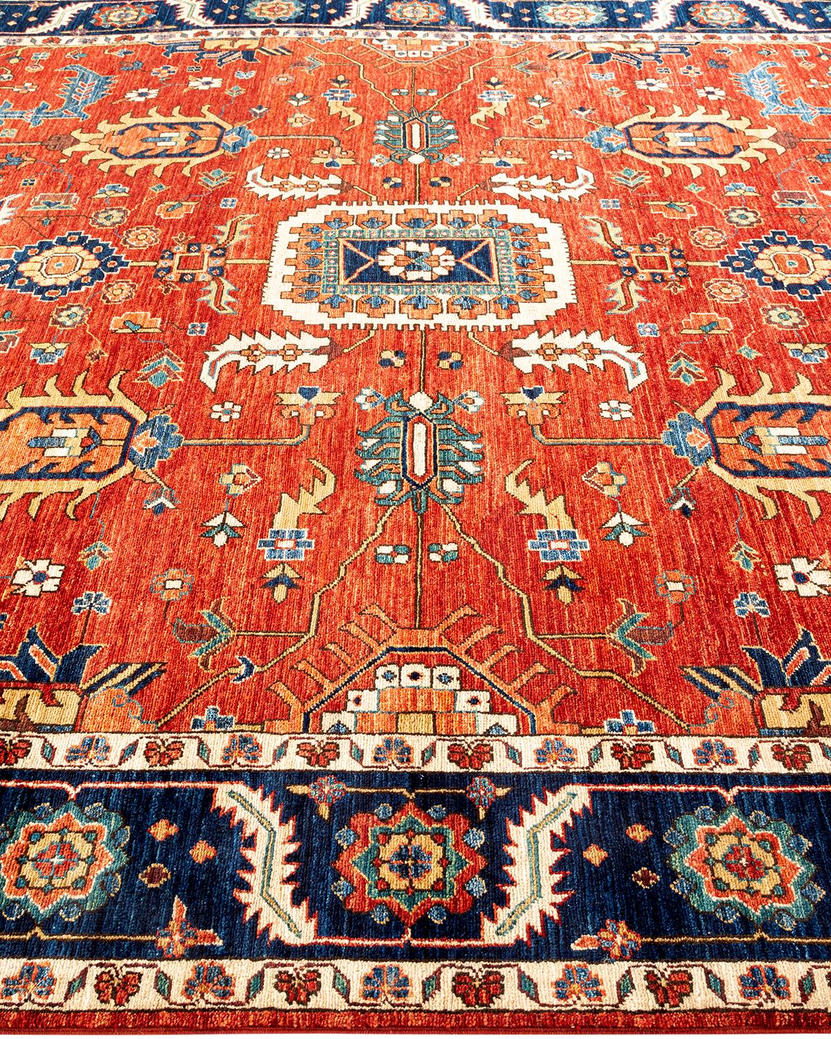 Traditional Tribal Hand Knotted Wool Red Area Rug In New Condition For Sale In Norwalk, CT