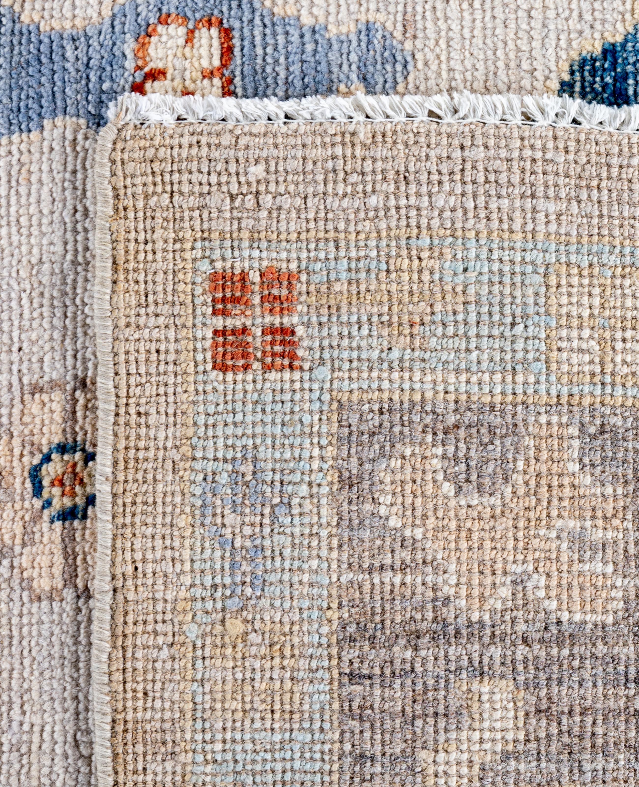 Traditional Tribal Oushak Wool Hand Knotted Beige Area Rug 8' 0