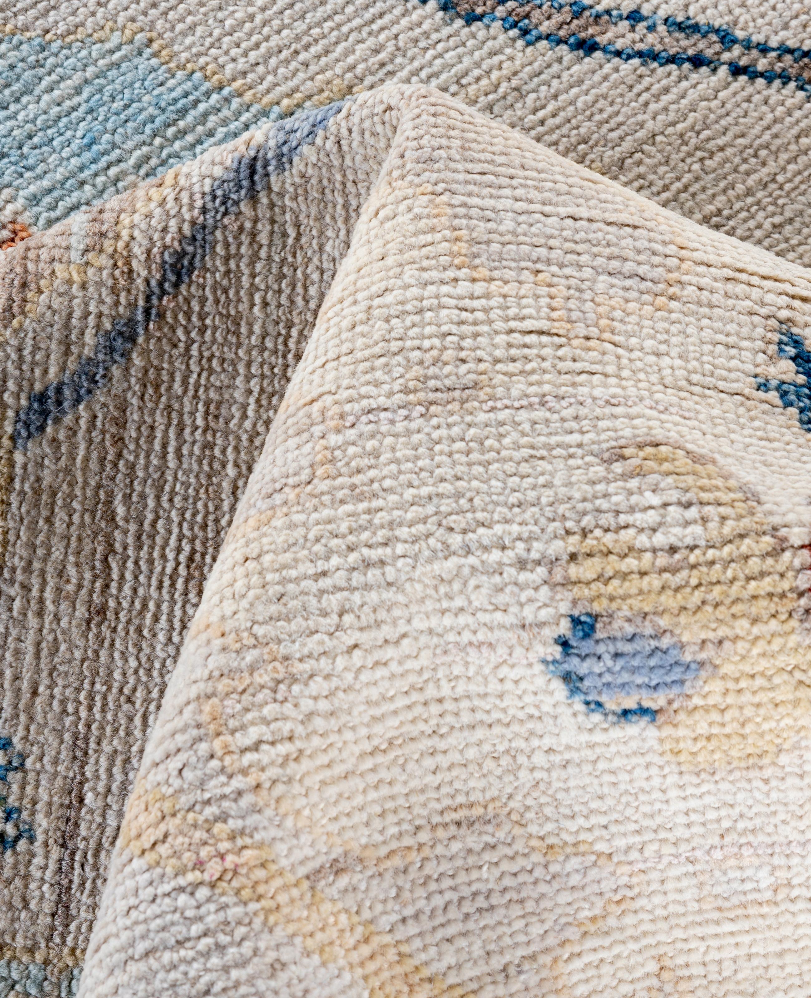 Traditional Tribal Oushak Wool Hand Knotted Beige Area Rug 8' 0