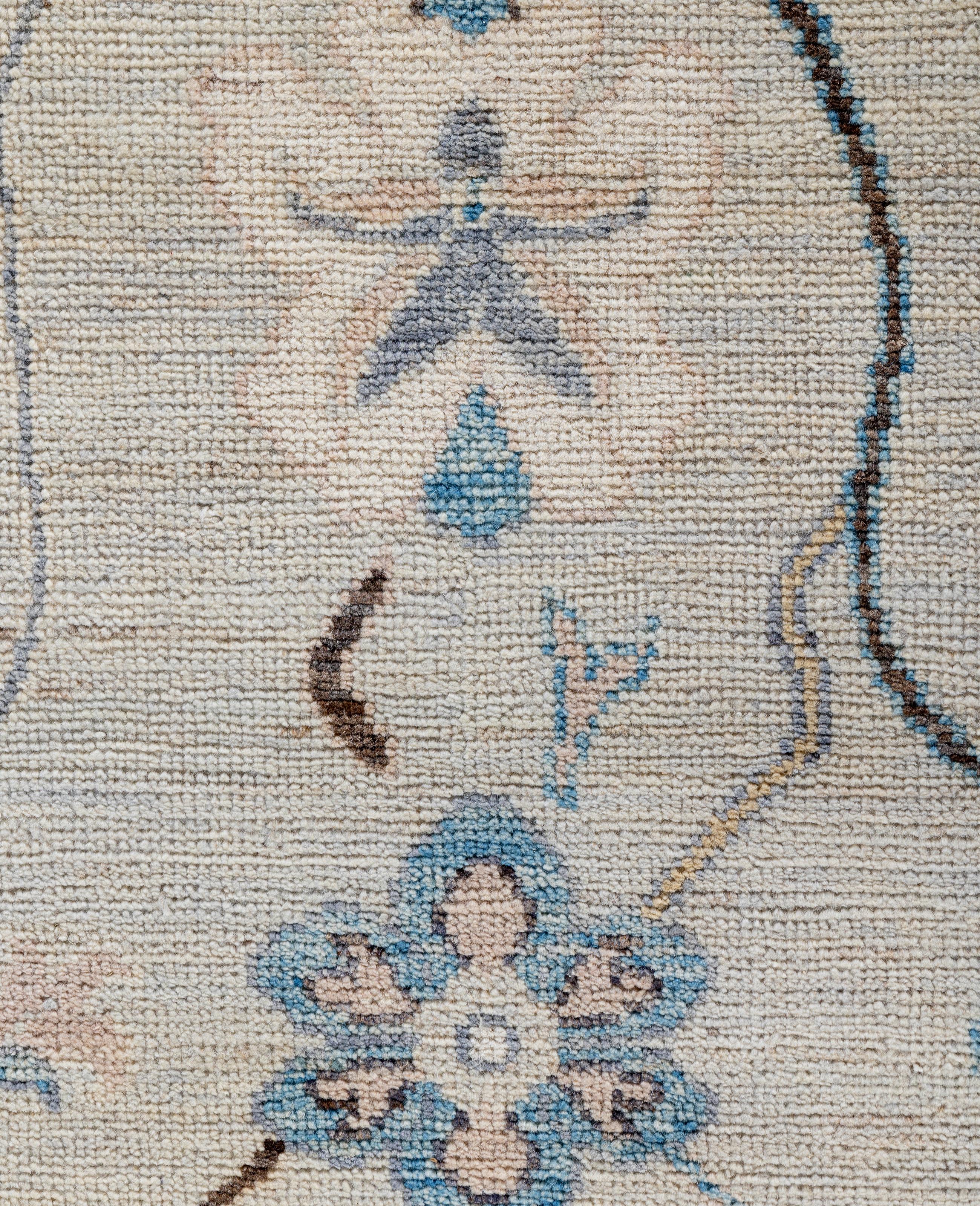 Pakistani Traditional Tribal Oushak Wool Hand Knotted Beige Area Rug 8' 2