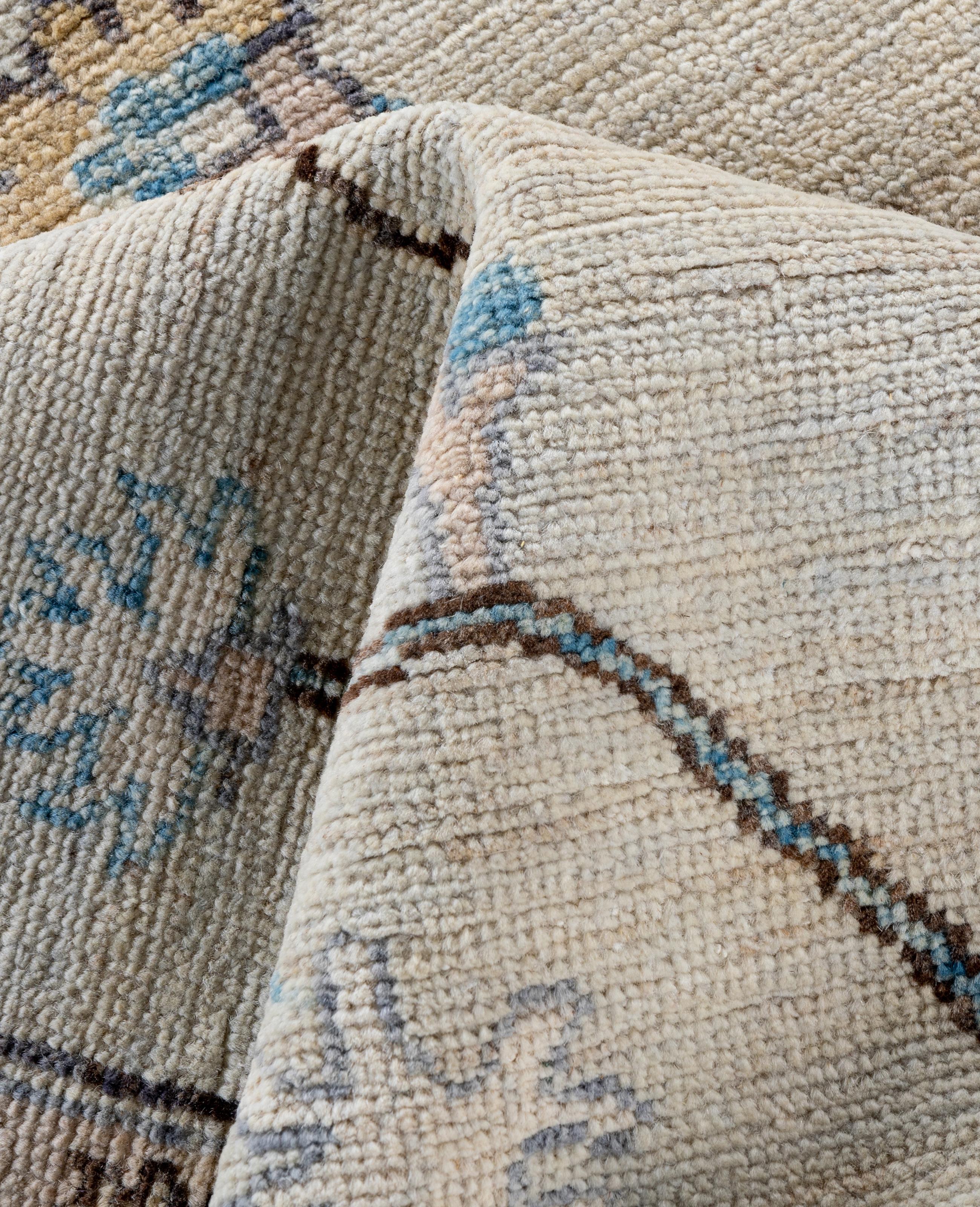 Traditional Tribal Oushak Wool Hand Knotted Beige Area Rug 8' 2