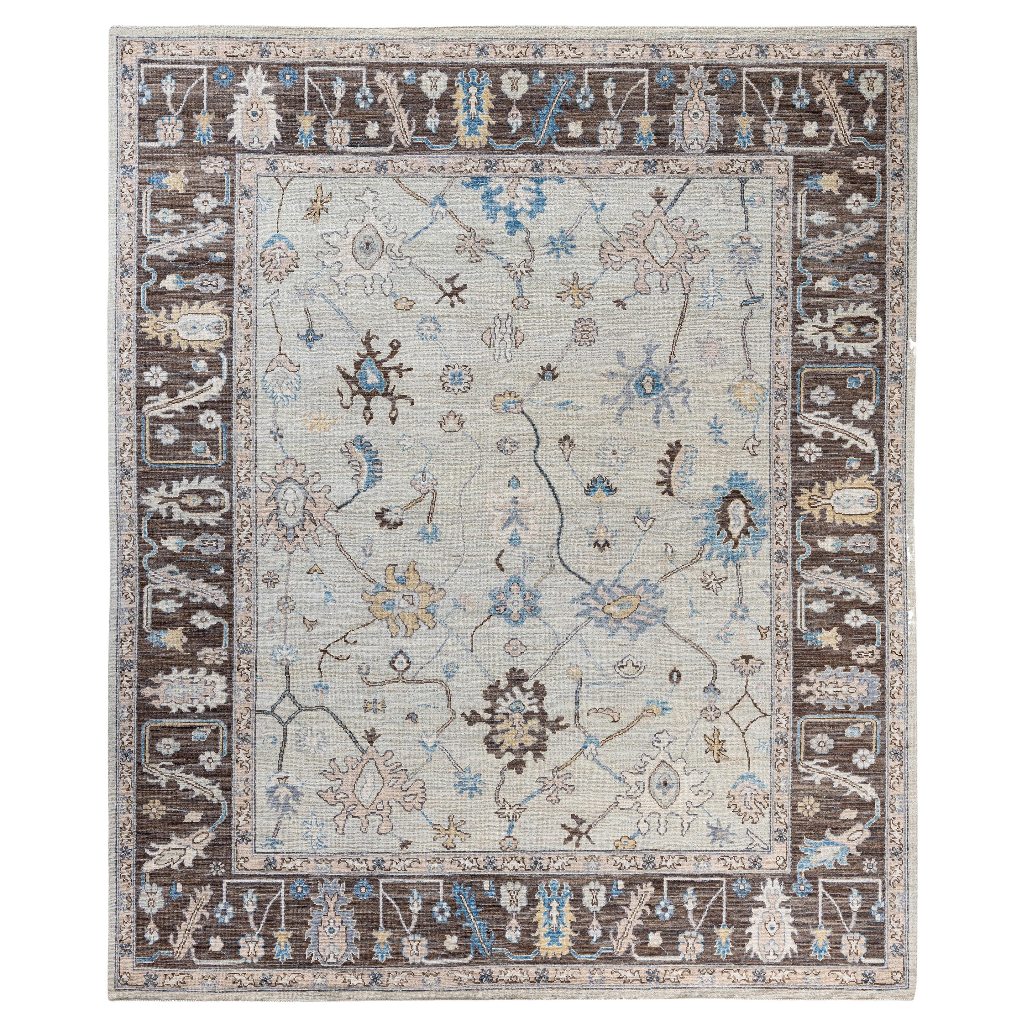 Traditional Tribal Oushak Wool Hand Knotted Beige Area Rug 8' 2" x 10' 0"