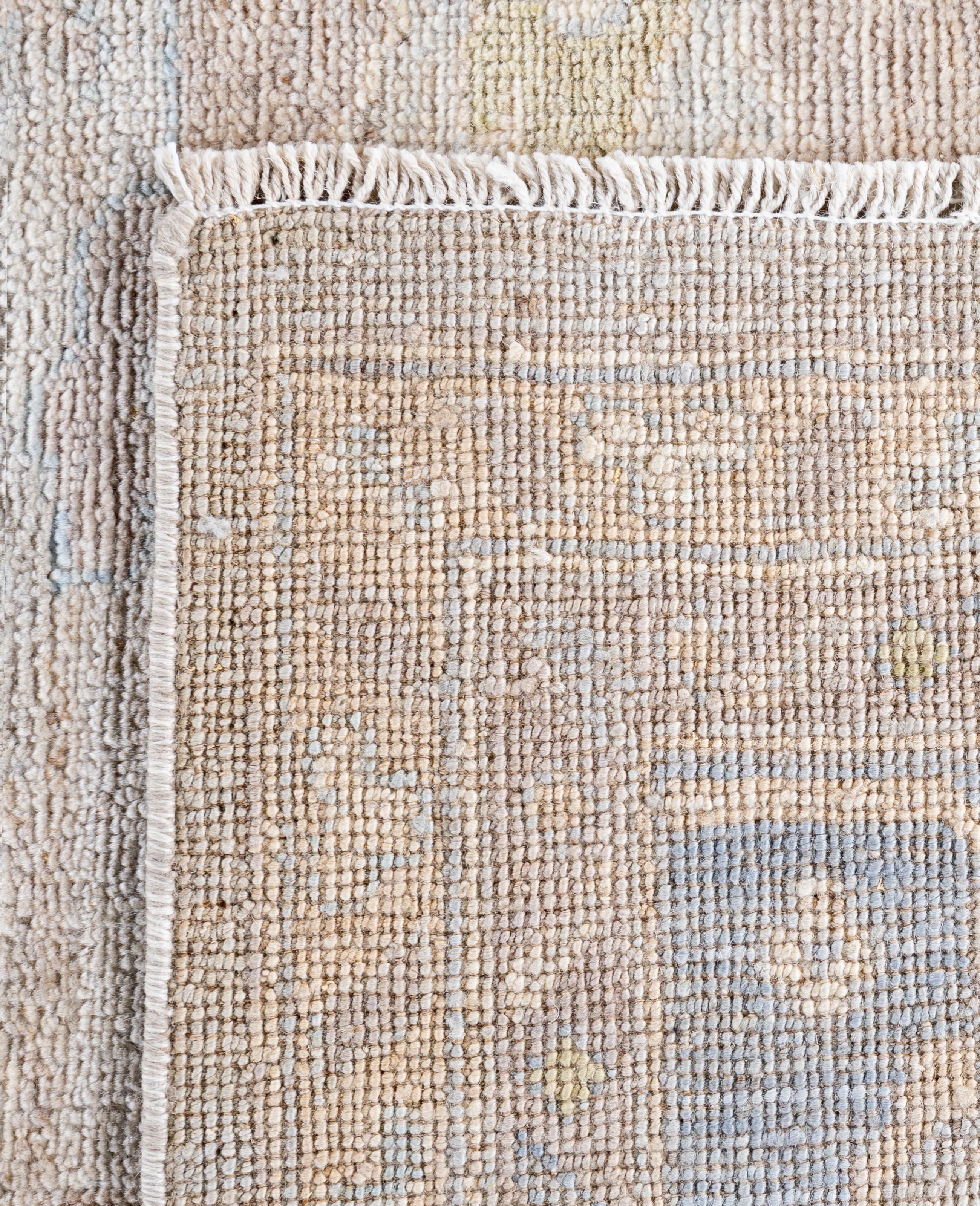 Traditional Tribal Oushak Wool Hand Knotted Beige Area Rug 8' 2