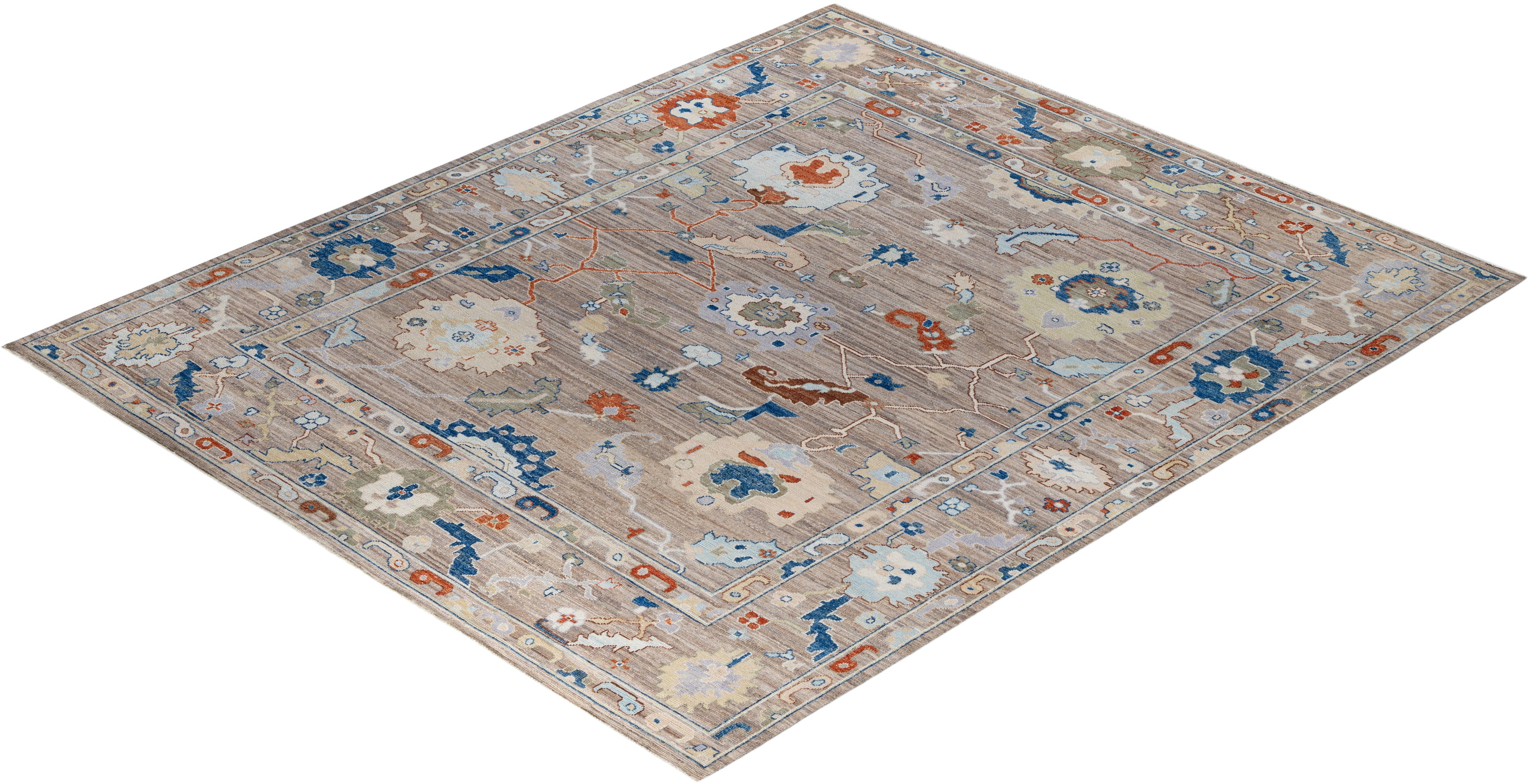 Traditional Tribal Oushak Wool Hand Knotted Beige Area Rug 8' 2