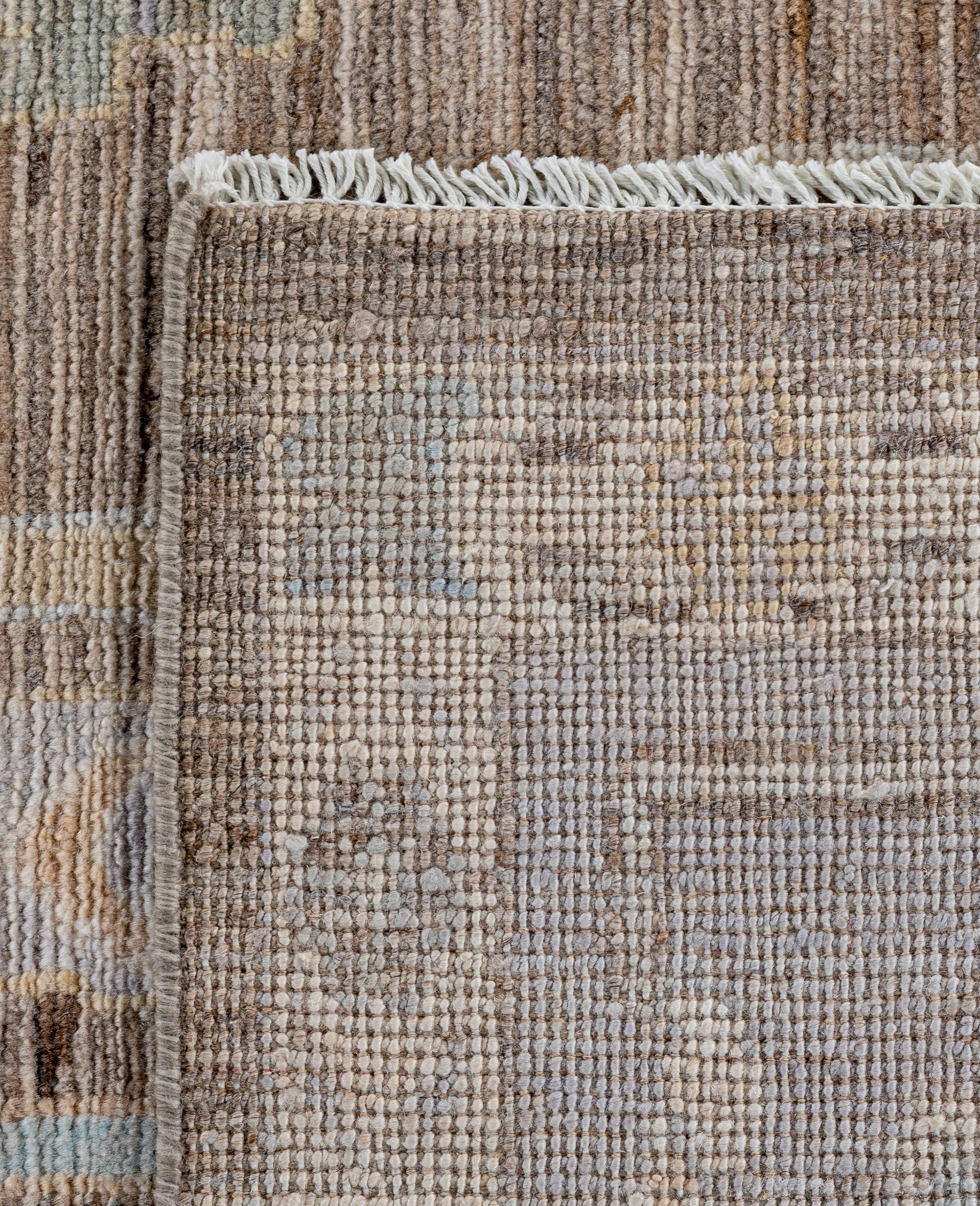 Traditional Tribal Oushak Wool Hand Knotted Brown Area Rug 8' 11