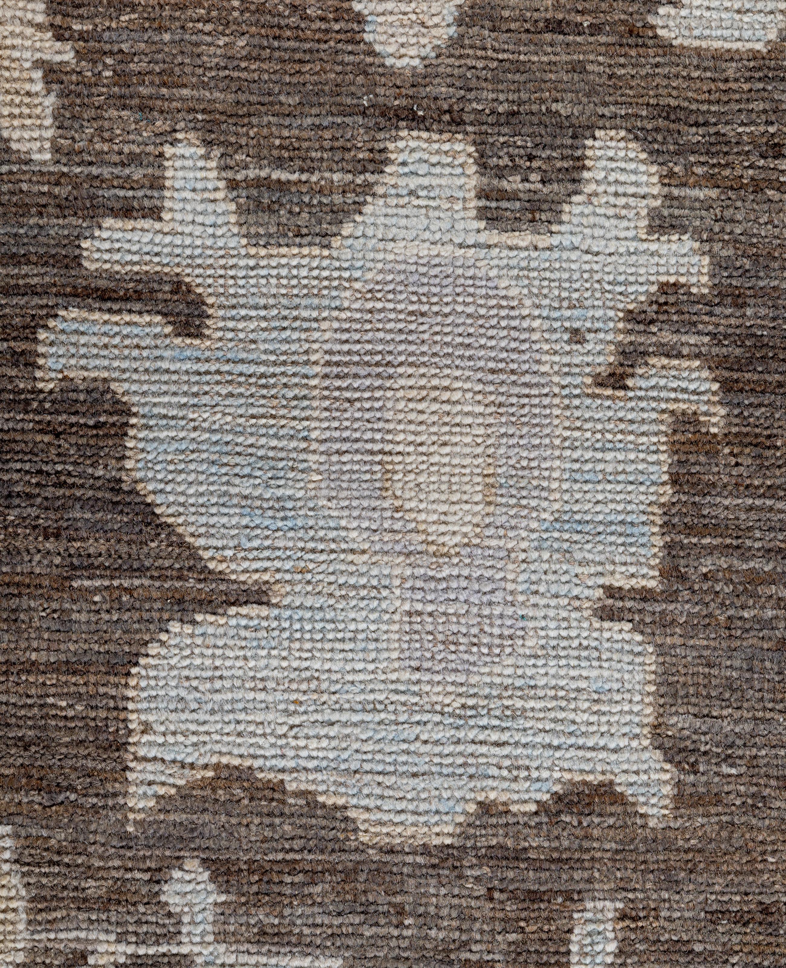 Pakistani Traditional Tribal Oushak Wool Hand Knotted Brown Area Rug 8' 8