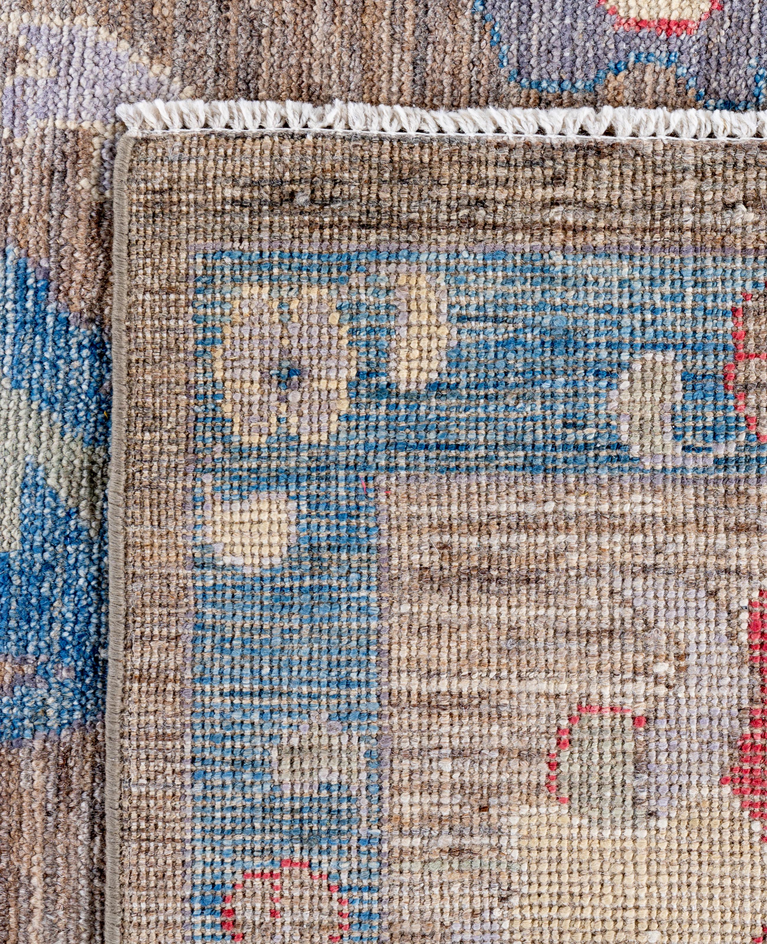Traditional Tribal Oushak Wool Hand Knotted Brown Area Rug 9' 0