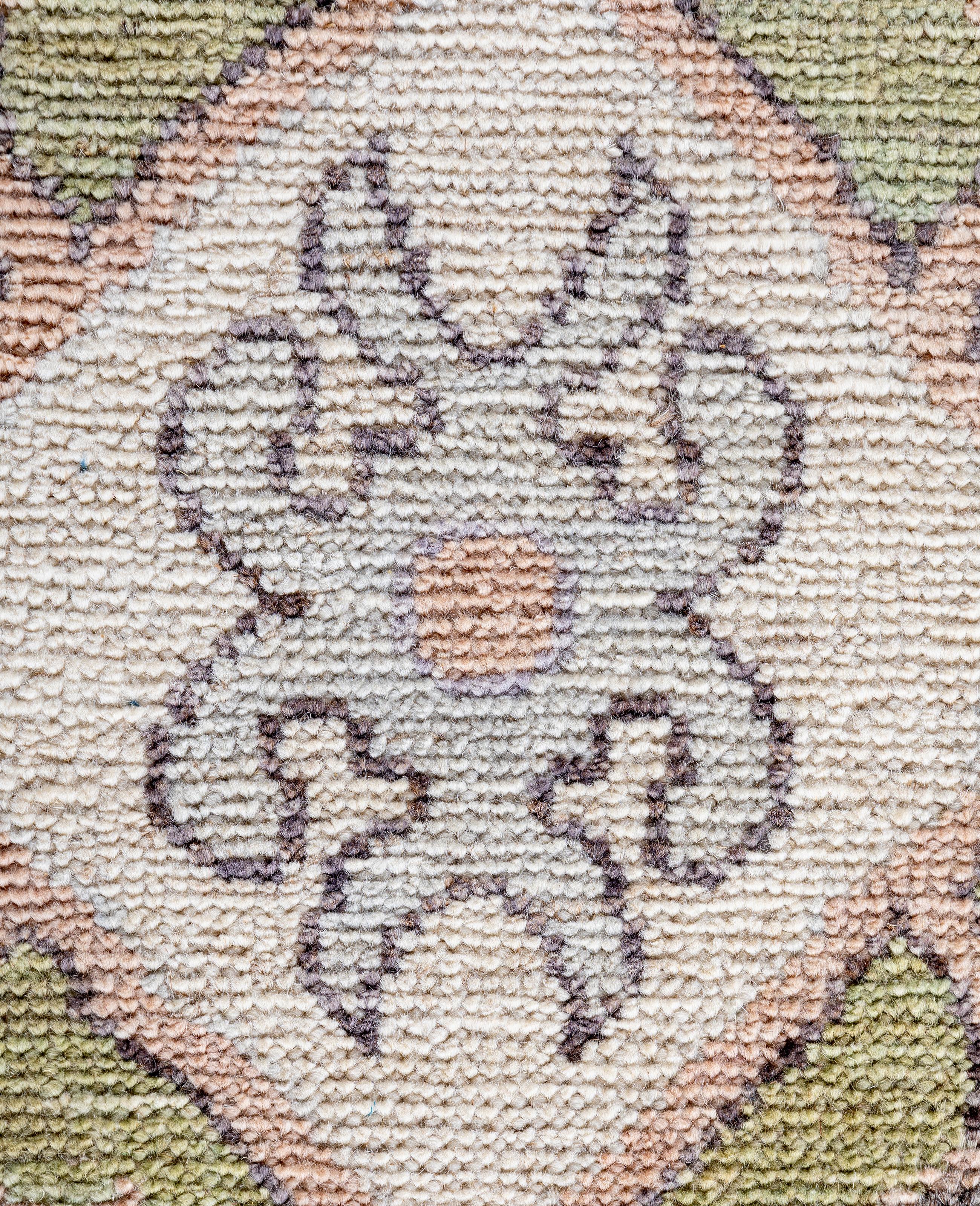 Pakistani Traditional Tribal Oushak Wool Hand Knotted Brown Area Rug 9' 1