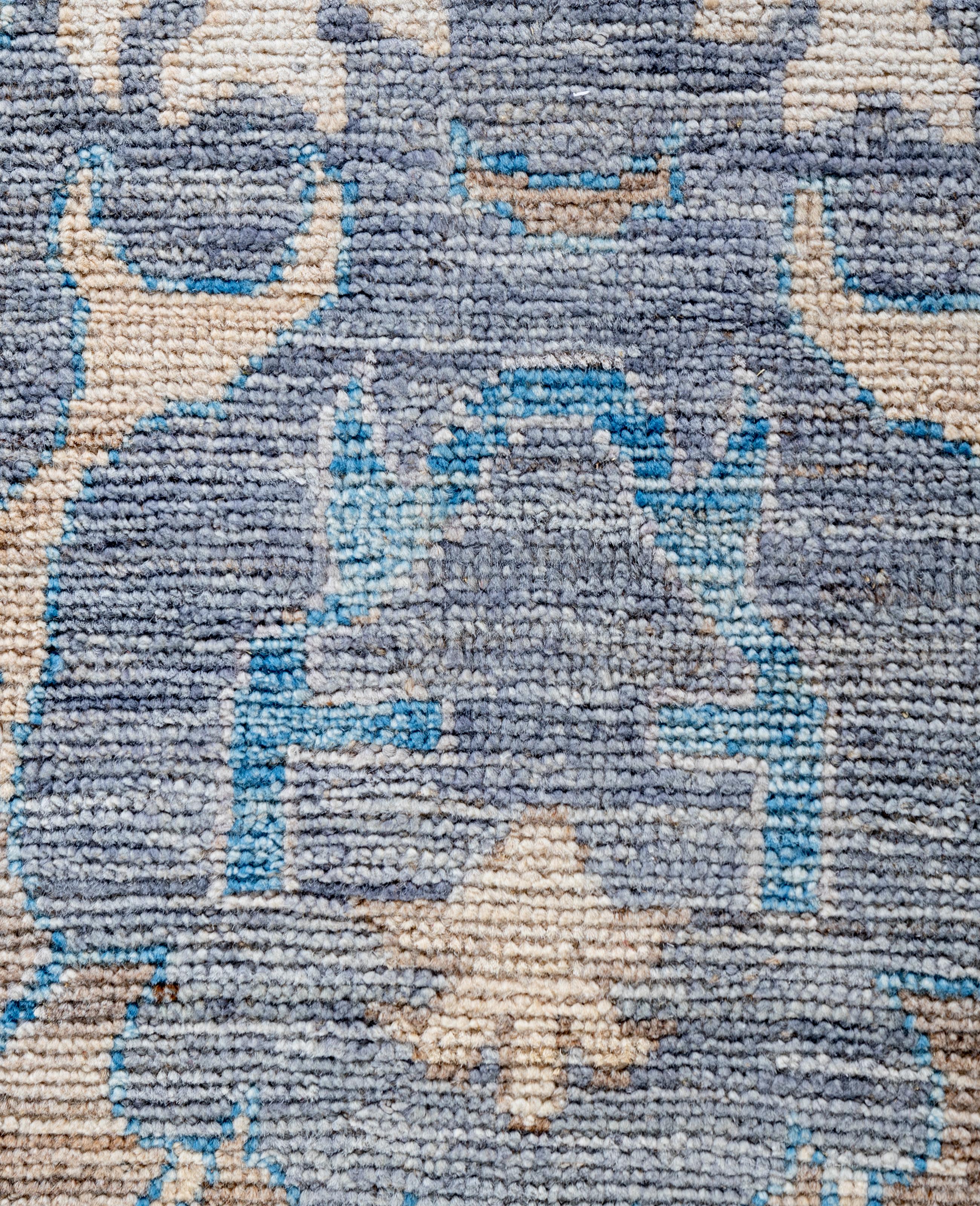 Pakistani Traditional Tribal Oushak Wool Hand Knotted Brown Area Rug8' 9