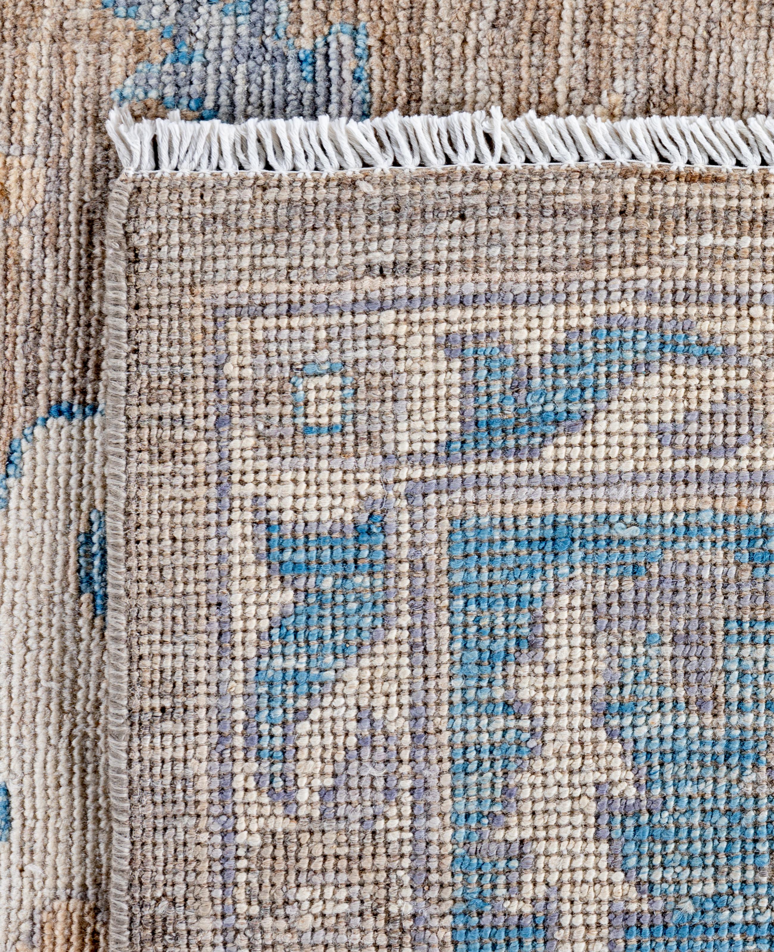 Traditional Tribal Oushak Wool Hand Knotted Brown Area Rug8' 9