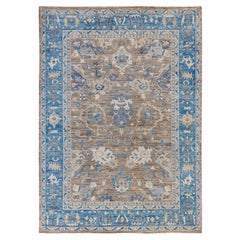 Traditional Tribal Oushak Wool Hand Knotted Brown Area Rug8' 9" x 12' 2"