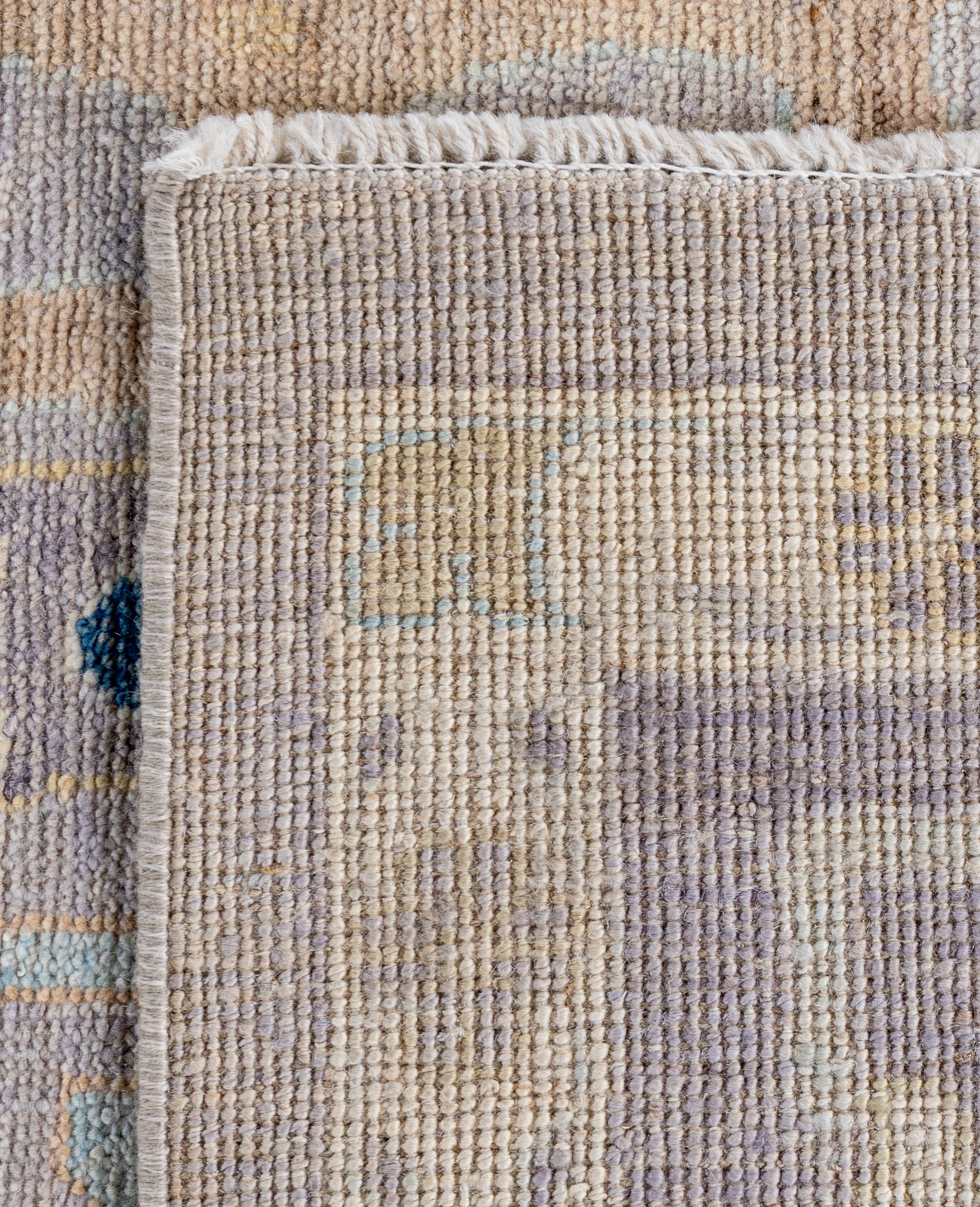 Traditional Tribal Oushak Wool Hand Knotted Gray Area Rug 10' 0