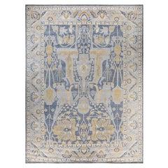 Traditional Tribal Oushak Wool Hand Knotted Gray Area Rug 10' 2" x 13' 8"