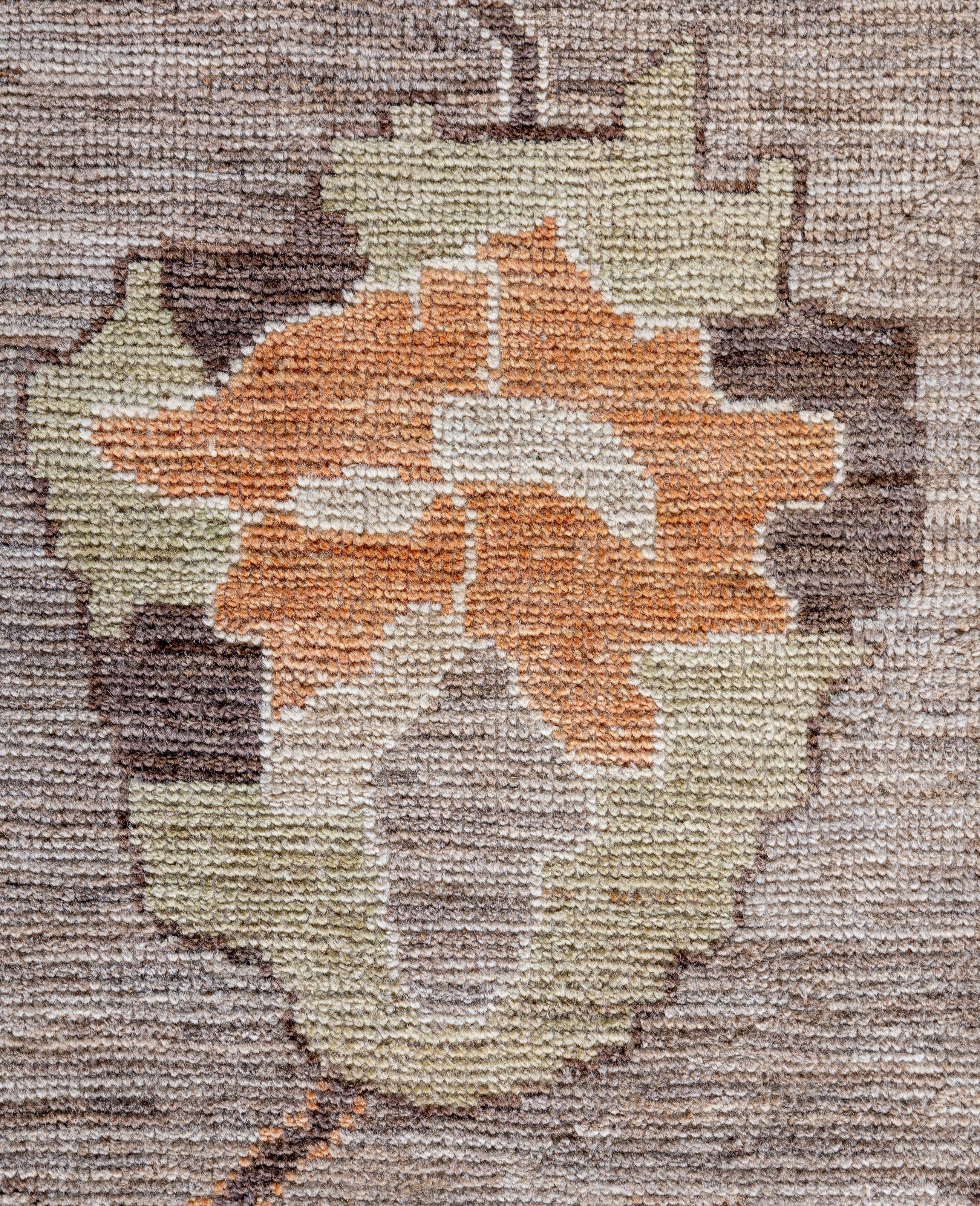 Pakistani Traditional Tribal Oushak Wool Hand Knotted Gray Area Rug 10' 2