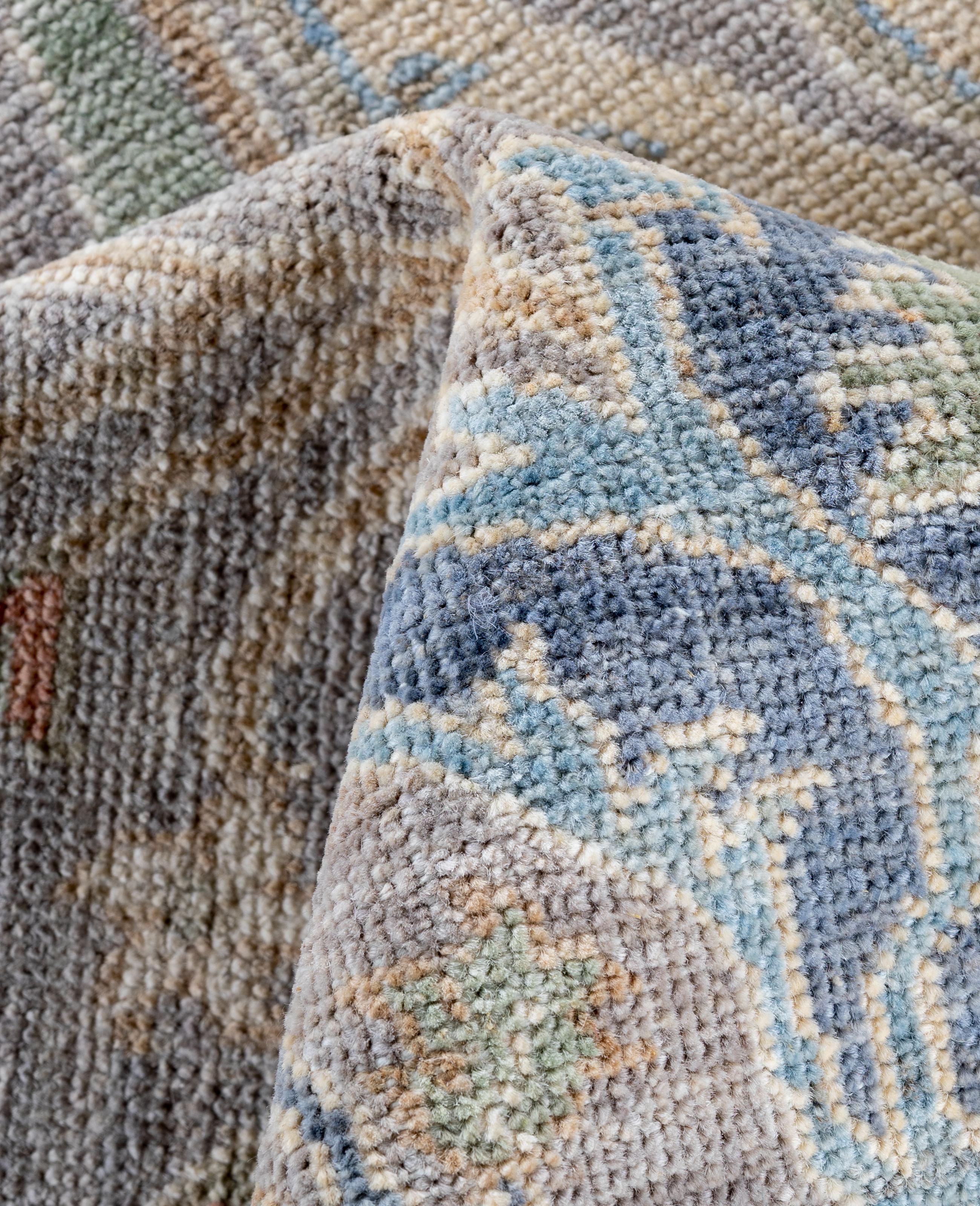 Traditional Tribal Oushak Wool Hand Knotted Gray Area Rug 7' 11
