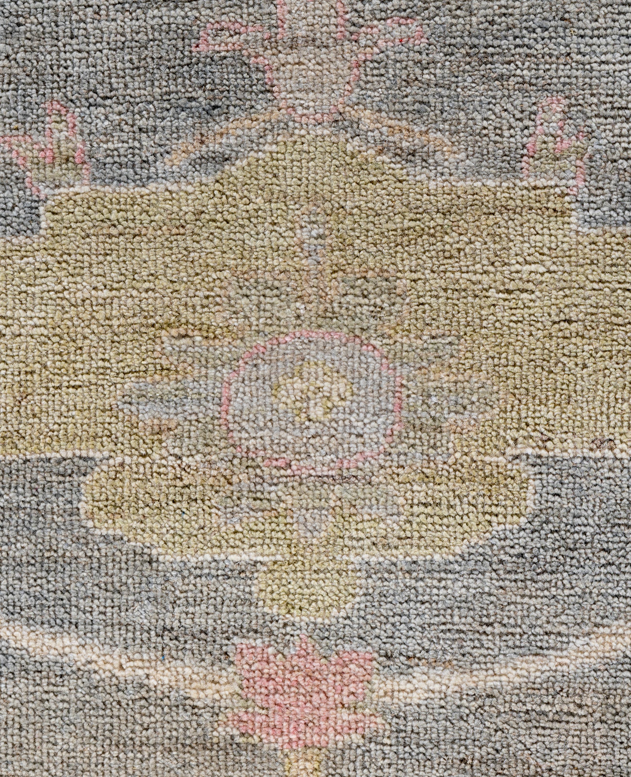 Pakistani Traditional Tribal Oushak Wool Hand Knotted Gray Area Rug 8' 3