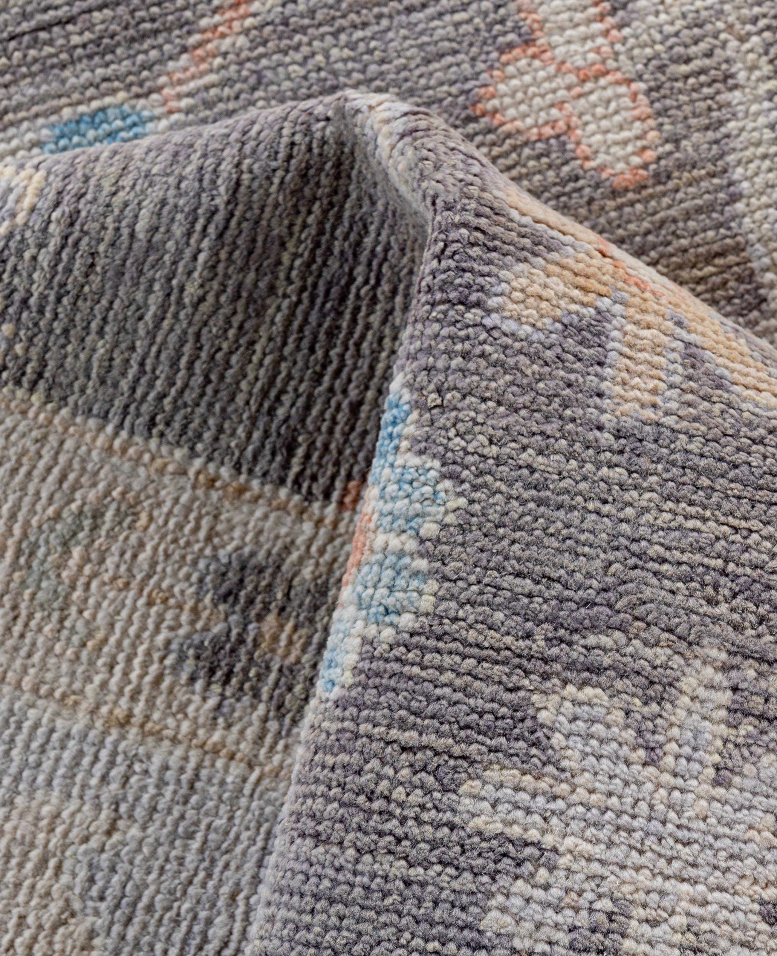 Traditional Tribal Oushak Wool Hand Knotted Gray Area Rug 8' 9