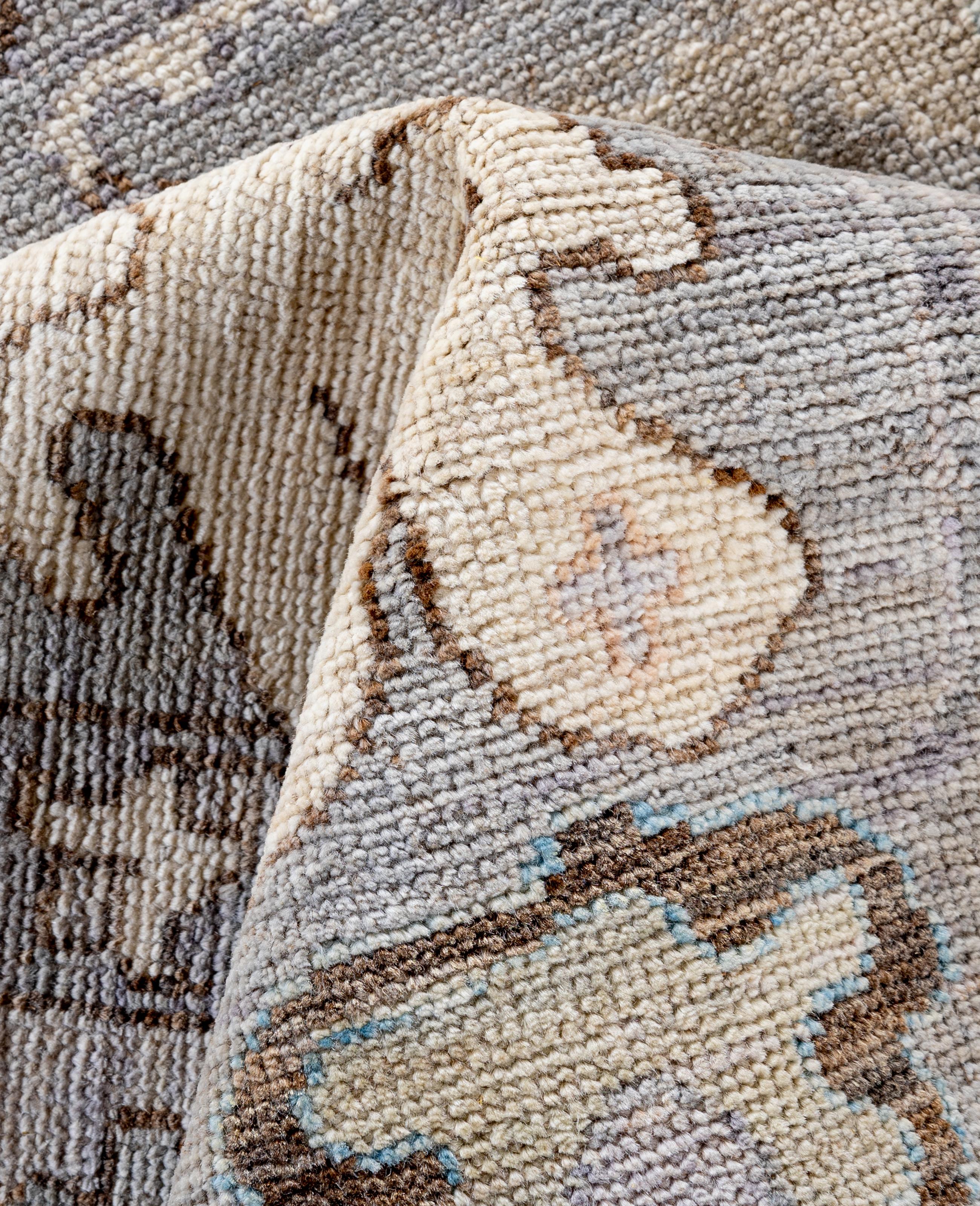 Traditional Tribal Oushak Wool Hand Knotted Gray Area Rug 9' 0