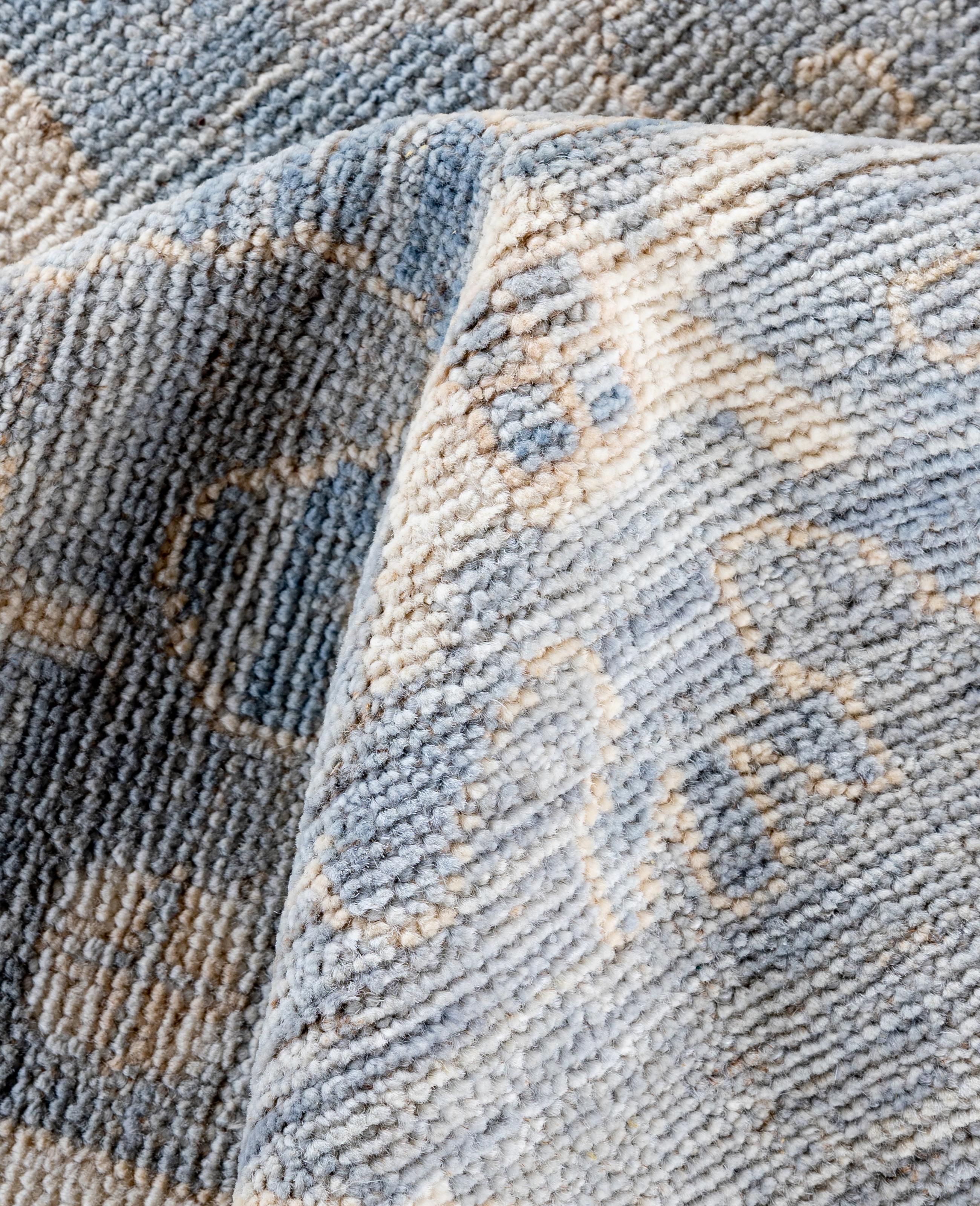 Traditional Tribal Oushak Wool Hand Knotted Gray Area Rug 9' 1
