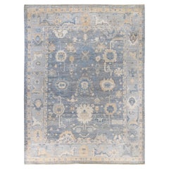 Traditional Tribal Oushak Wool Hand Knotted Gray Area Rug 9' 1" x 11' 11"