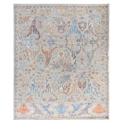 Traditional Tribal Oushak Wool Hand Knotted Light Gray Area Rug 8' 1" x 10' 0"