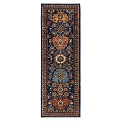 Traditional Tribal Serapi Wool Hand Knotted Blue Area Rug 2' 11" x 8' 2"