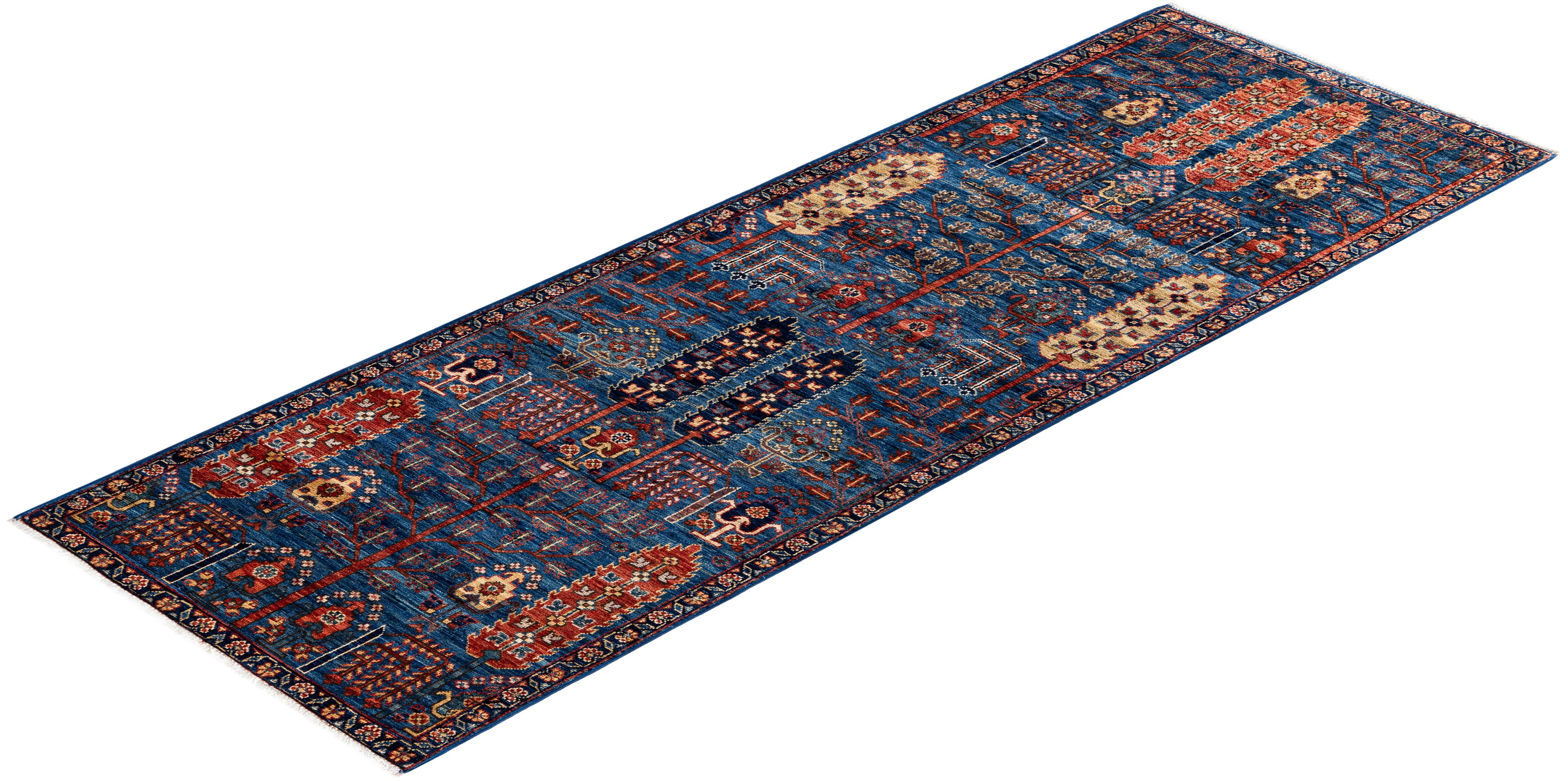 Traditional Tribal Serapi Wool Hand Knotted Blue Area Rug 2' 8
