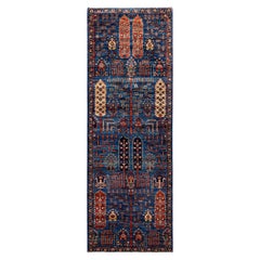Traditional Tribal Serapi Wool Hand Knotted Blue Area Rug 2' 8" x 7' 9"
